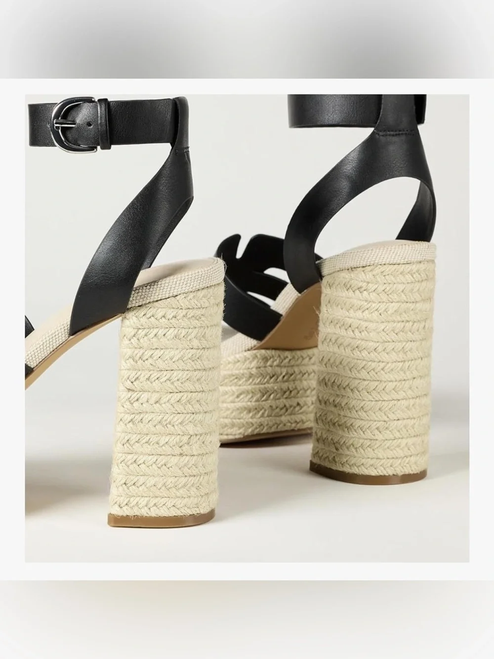 🔥NEW! The Drop Women's Heels Duchess Raffia Buckle Strap Platform Sandal Size 9